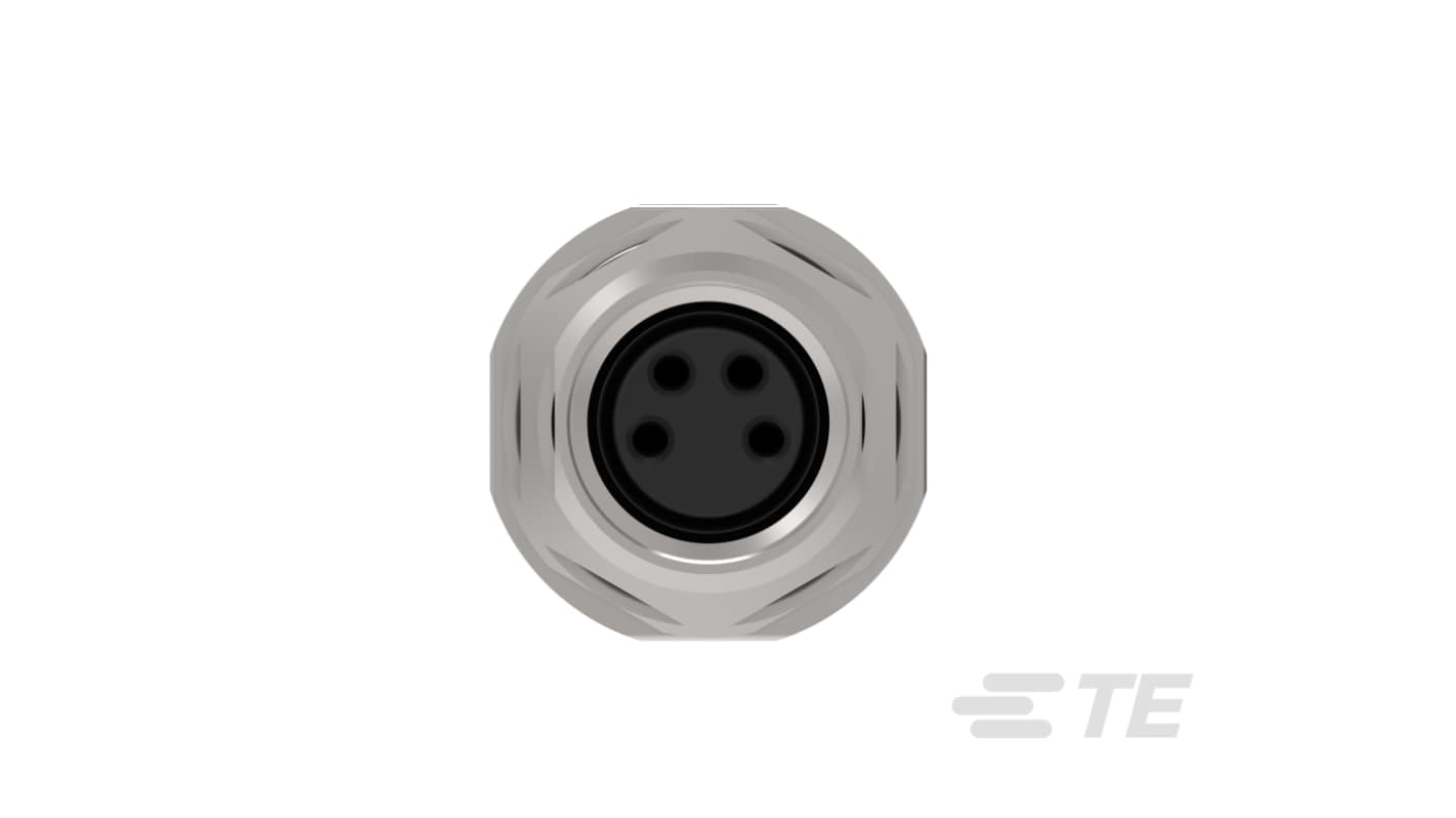 TE Connectivity Circular Connector, 4 Contacts, M8 Connector, Socket, Female, 3-2172 Series