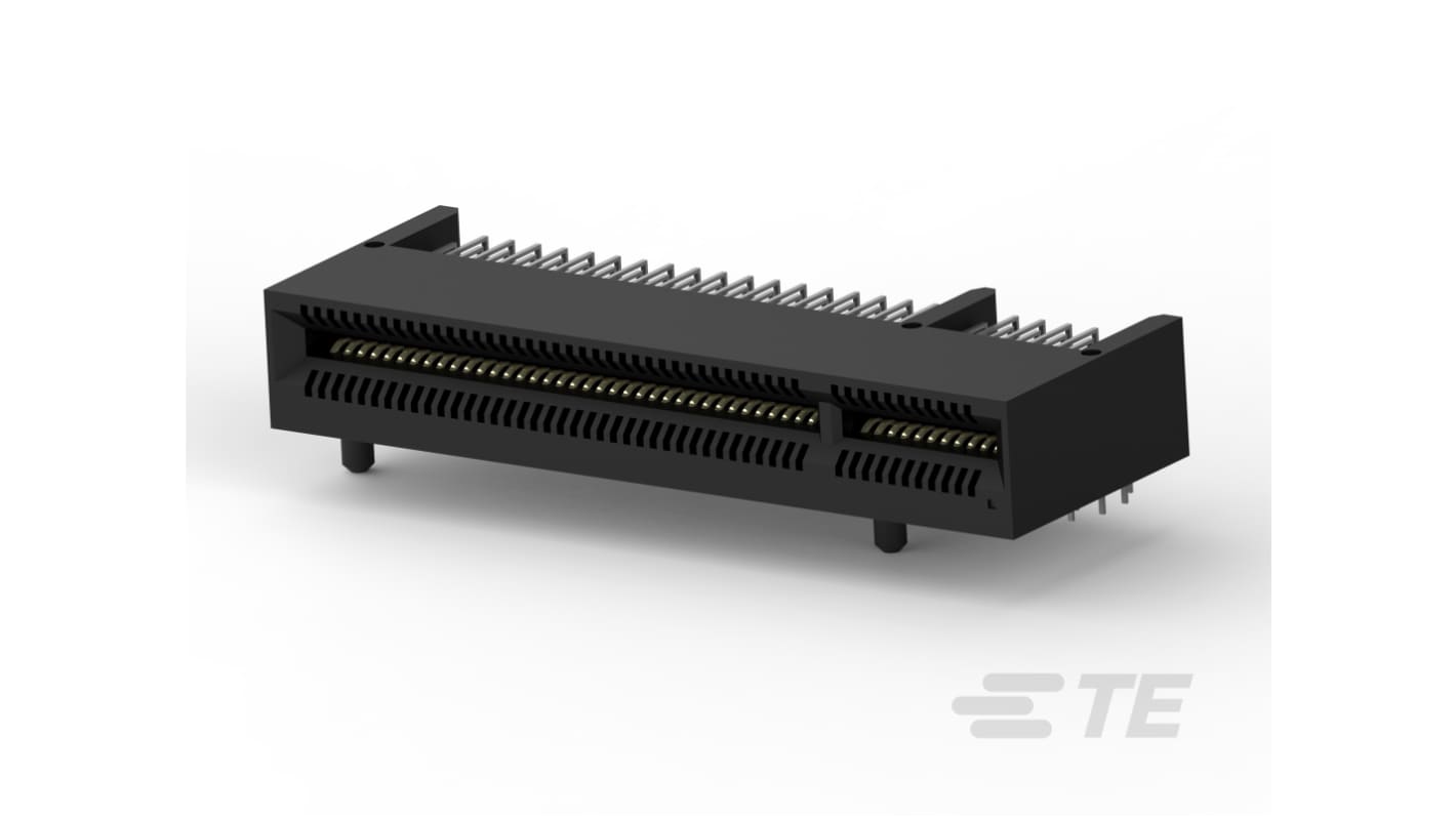 TE Connectivity CROWN EDGE Series Right Angled PIN Edge Connector, Board Mount, 98-Contacts, 1mm Pitch, Solder, Through