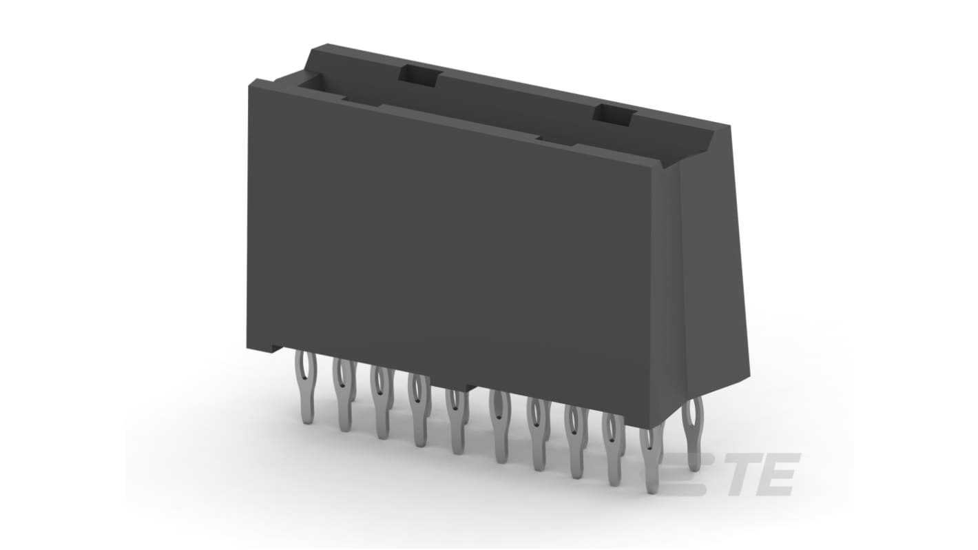TE Connectivity CROWN EDGE Series Vertical Socket Edge Connector, Board Mount, 64-Contacts, Press Fit, Through Hole