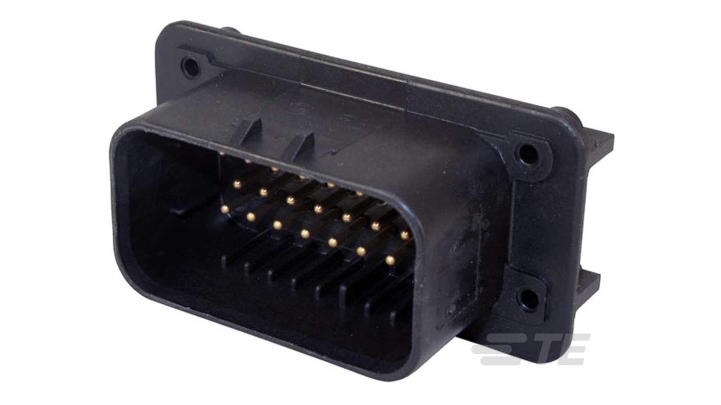 TE Connectivity AMPSEAL Series Right Angle Board Mount PCB Header, 23 Contact(s), 4mm Pitch, 3 Row(s), Shrouded