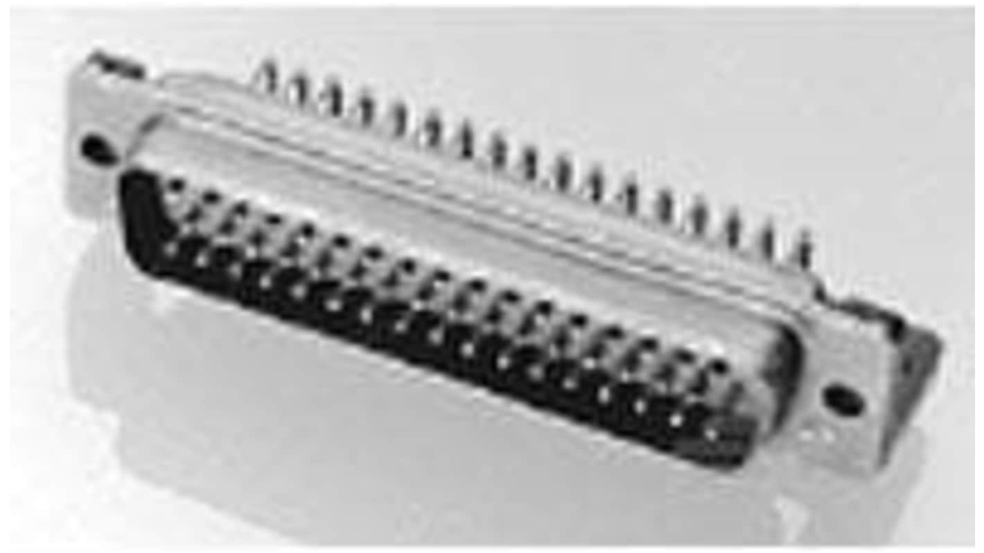 TE Connectivity 1218441-6 9 Way Right Angle Board Mount D-sub Connector Plug, 2.77mm Pitch