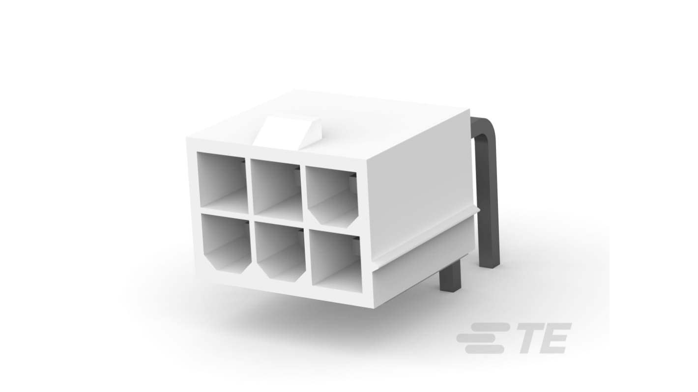 TE Connectivity VAL-U-LOK Series Right Angle Board Mount PCB Header, 6 Contact(s), 4.2mm Pitch, 2 Row(s), Shrouded