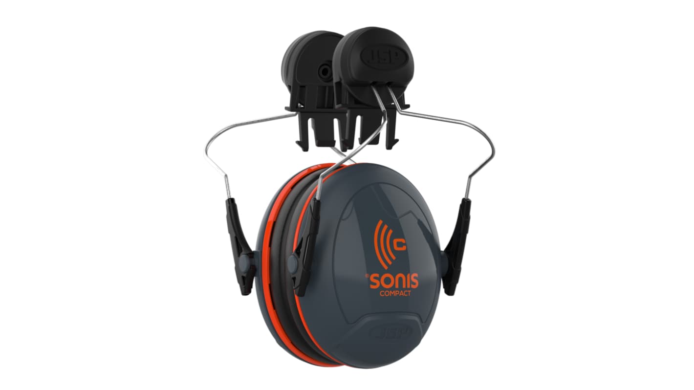 JSP AEB030-0DY-000 Wireless Speak & Listen Ear Defender with Helmet Attachment, 31dB, Dark Grey/Orange, Noise