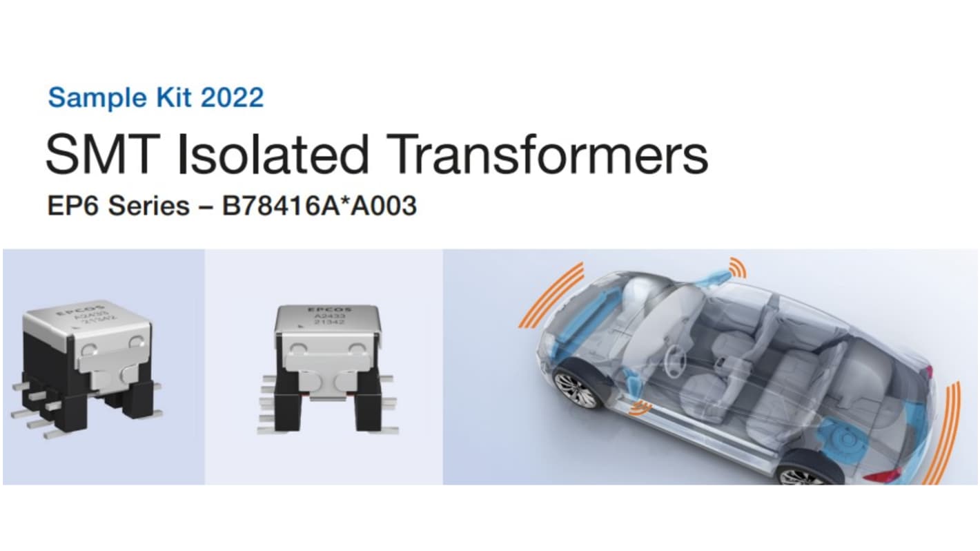 EPCOS Surface Mount Pulse Transformer 1 : 1 :8.42 Turns Ratio, 3mH Prim. Inductance, 23Ω Prim. Resistance