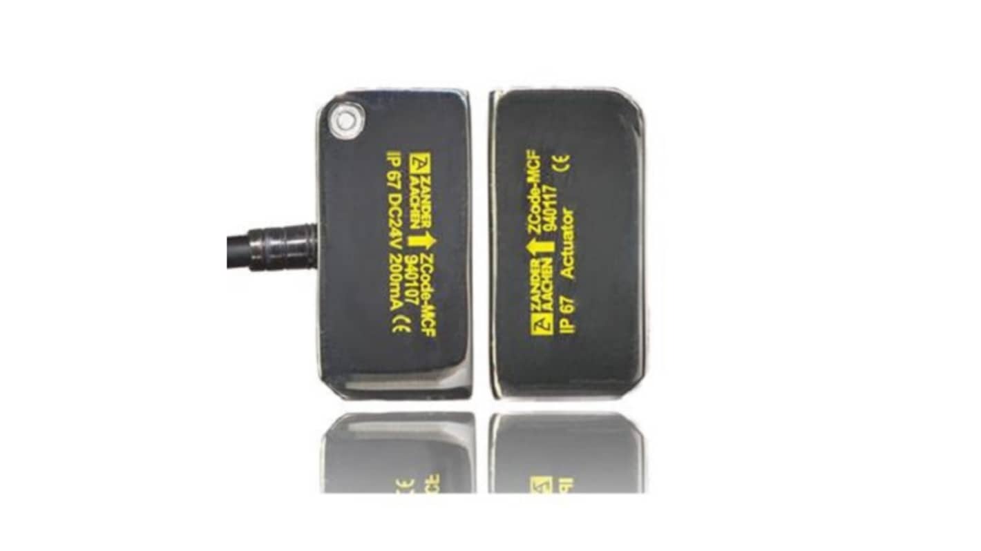 ZANDER AACHEN ZCode Series 2 x M4 Bolts Magnetic Non-Contact Safety Switch, 24V dc, Stainless Steel Housing, NO/2NC, M12
