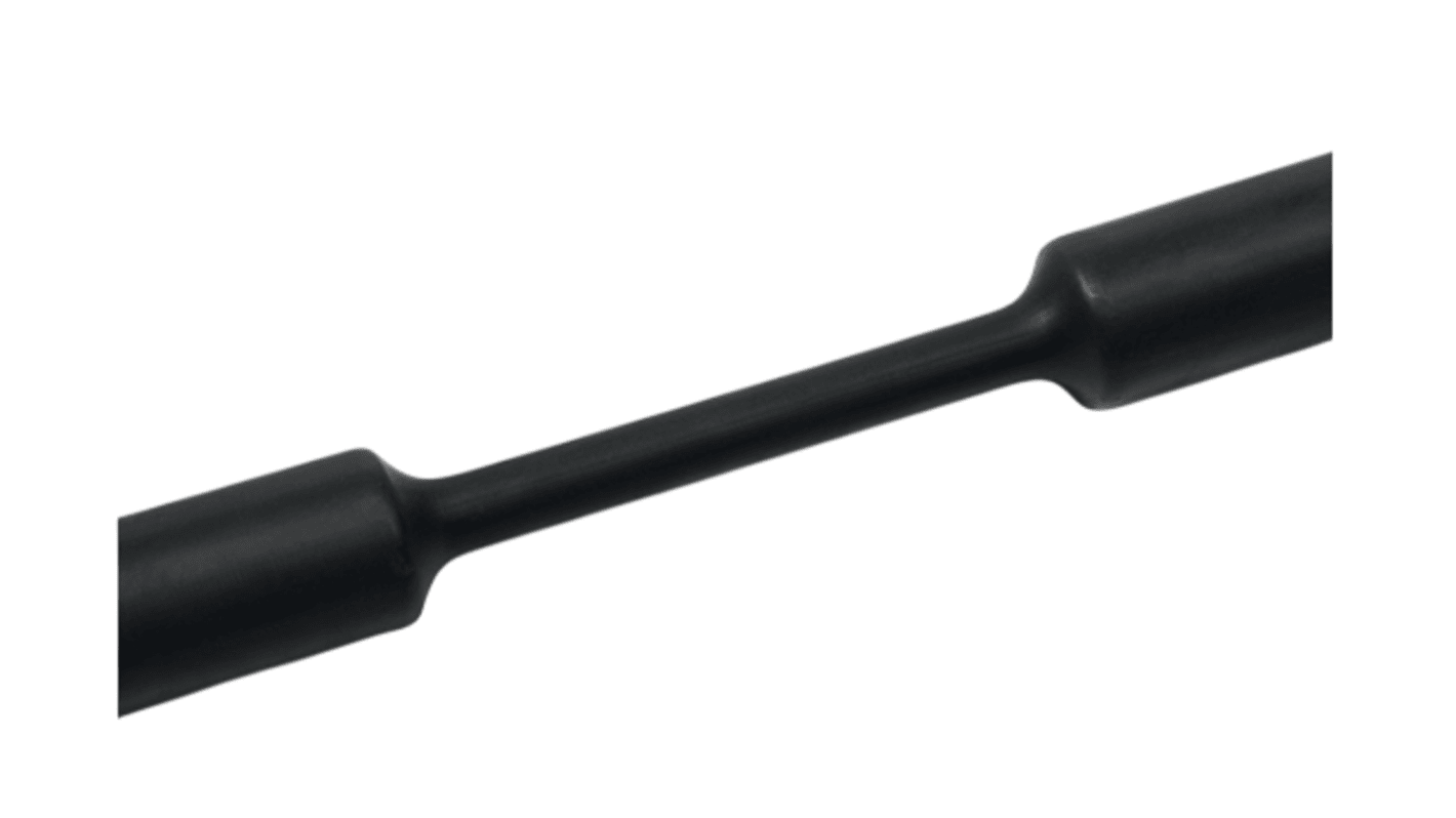 HellermannTyton Heat Shrink Tubing, Black 6.4mm Sleeve Dia. x 30m Length 2:1 Ratio, TFN21 Series
