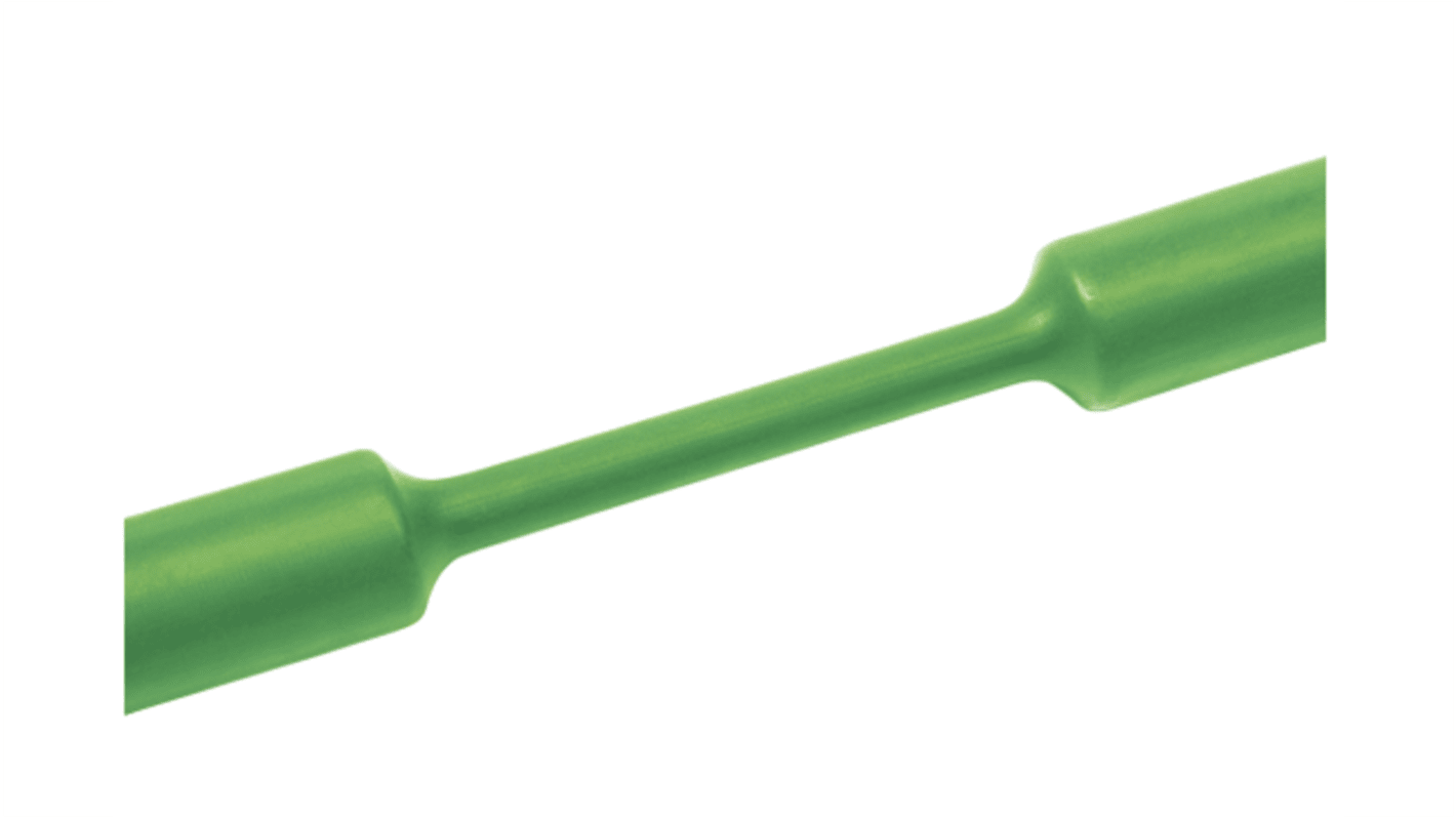 HellermannTyton Heat Shrink Tubing, Green 4.8mm Sleeve Dia. x 60m Length 2:1 Ratio, TF21 Series