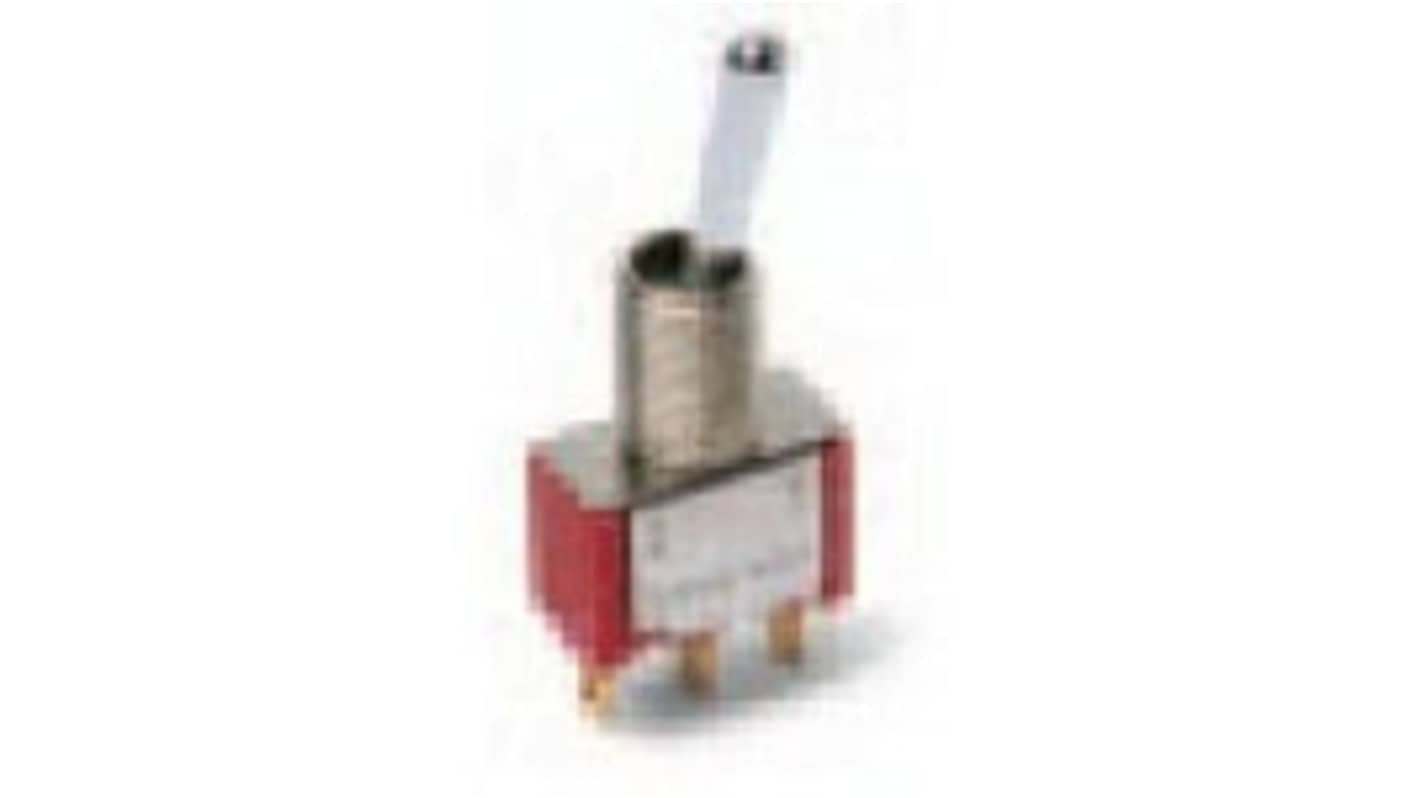 Littelfuse Toggle Switch, Panel Mount, On-(On), SPST, Through Hole Terminal, 28 or 120V