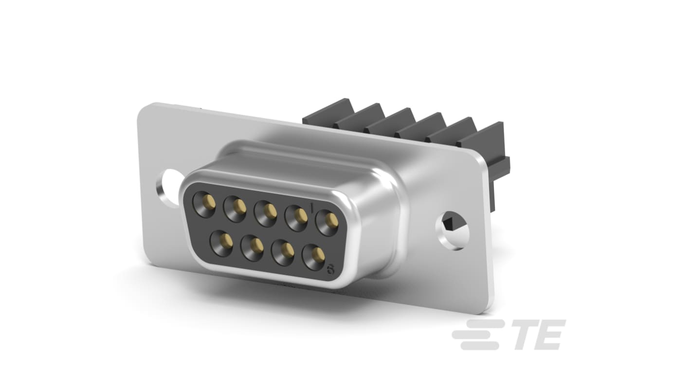 TE Connectivity 1-745 9 Way Panel Mount D-sub Connector Receptacle, 2.74mm Pitch