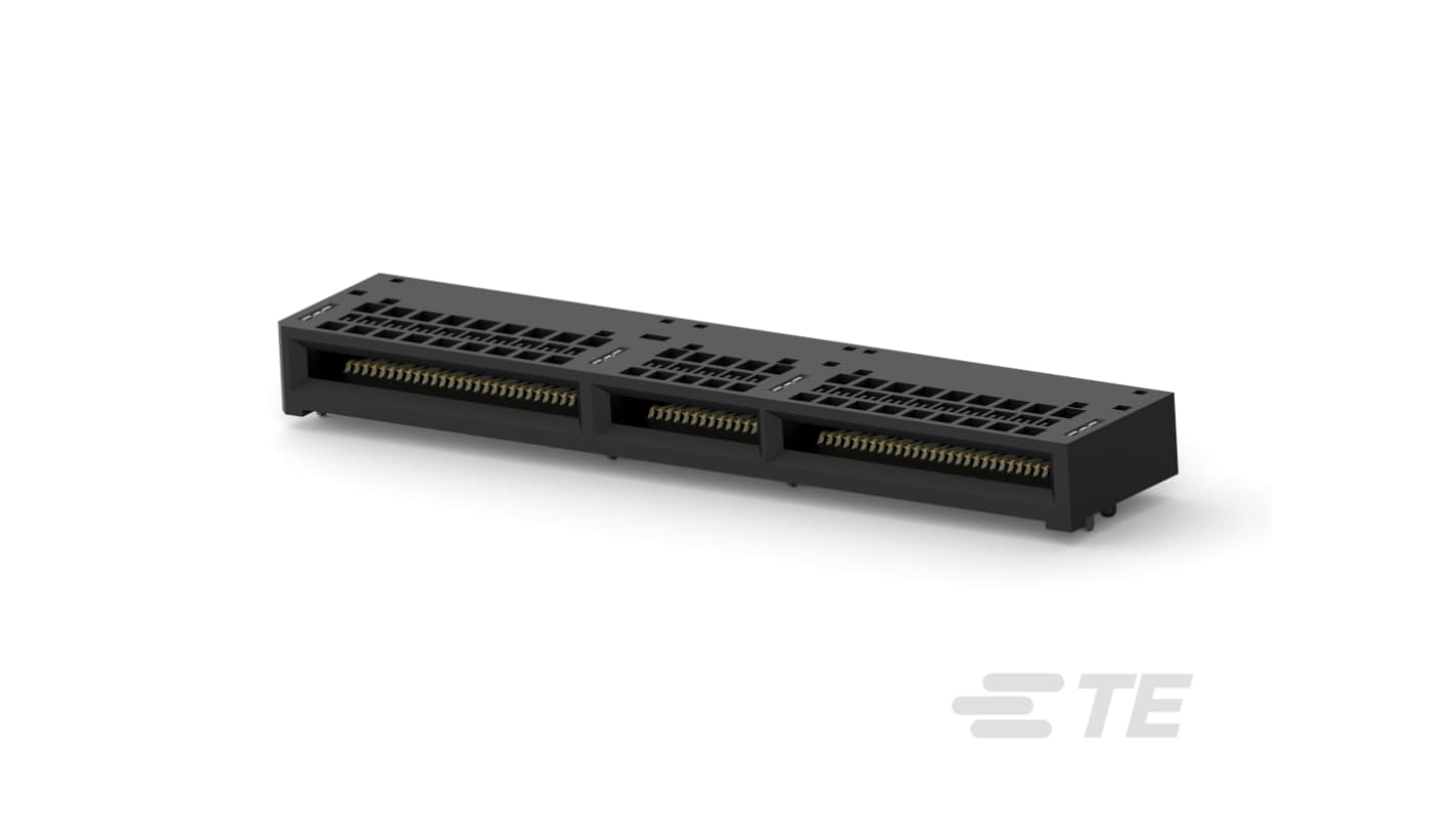 TE Connectivity 23276 Series Right Angle Receptacle Edge Connector, Board Mount, 140-Contacts, 0.6mm Pitch, 2-Row,