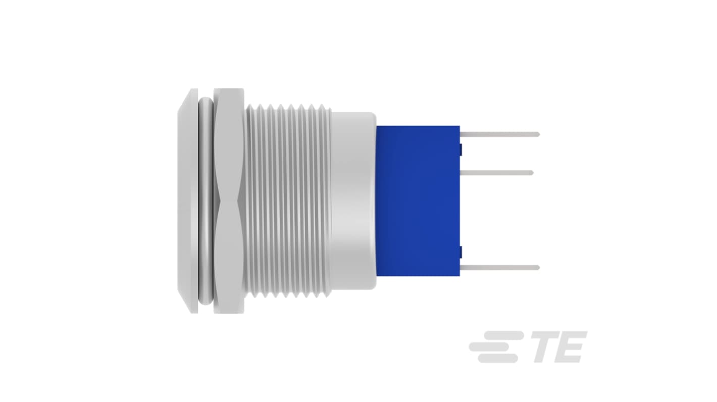 TE Connectivity Alcoswitch AV19 Series Illuminated Push Button Switch, Momentary, Bushing, SPST, 250V, IP67