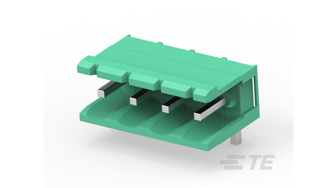 TE Connectivity, 5mm Pitch, Buchanan, 4 Way, Right Angled, Pluggable Terminal Block, Header, Board Mount, Solder,