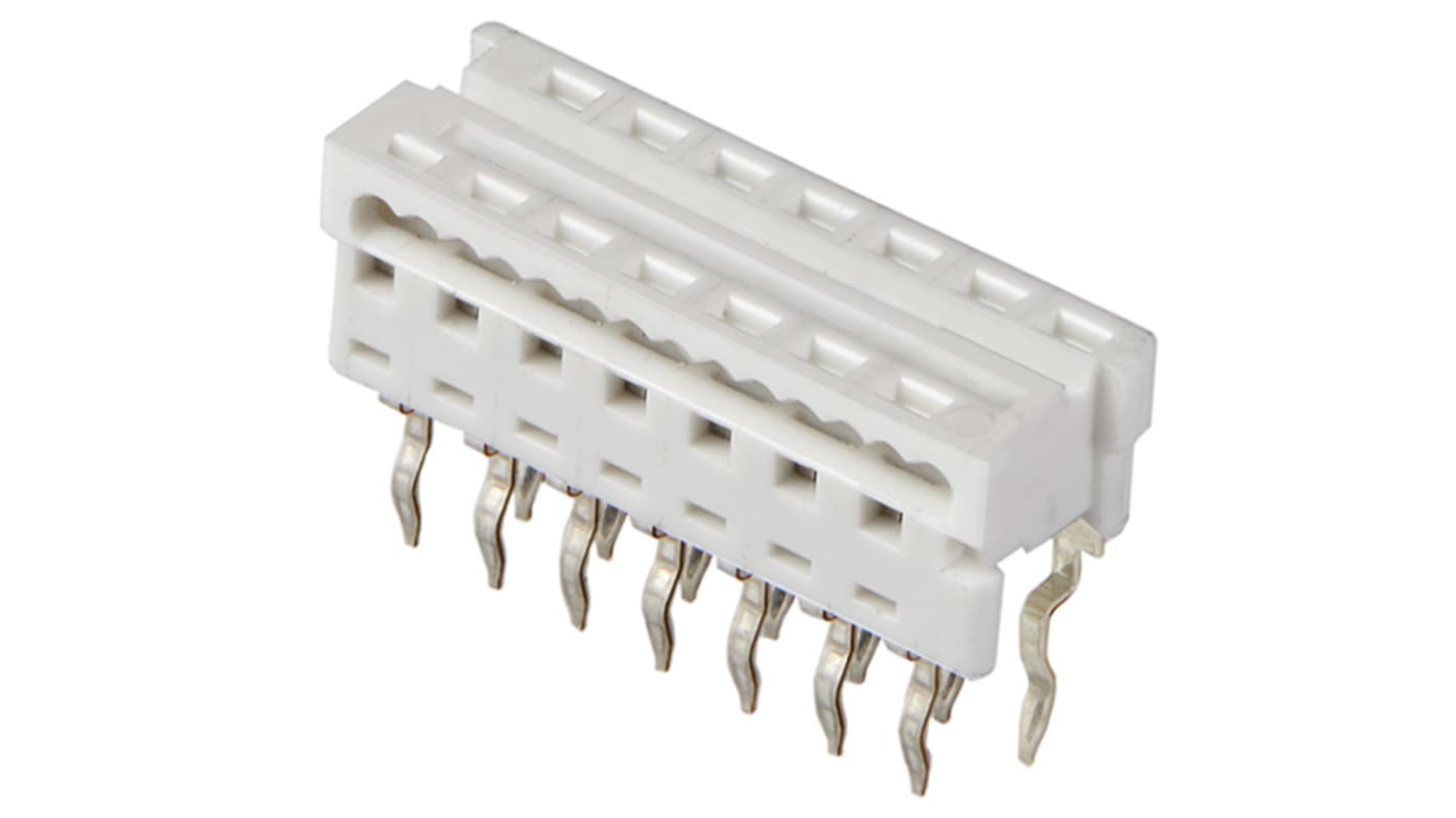 Molex 90584 Series Right Angle Through Hole Mount PCB Socket, 14-Contact, 2-Row, 1.27mm Pitch