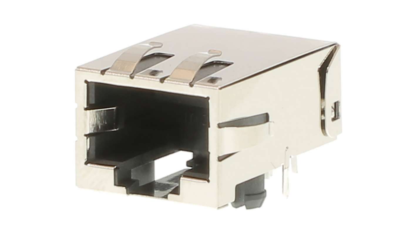 Molex 44661 Series Female Ethernet Connector, Through Hole, Cat5, Cat5e Right Angle 1 Port 8 -Way