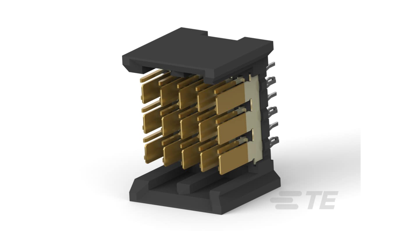 TE Connectivity Z-PACK Series Vertical Board Mount PCB Header, 30 Contact(s), 2.5mm Pitch, 6 Row(s), Shrouded