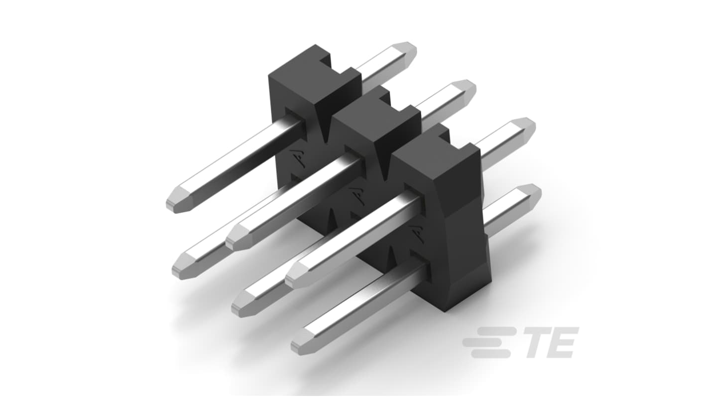 TE Connectivity AMPMODU Series Vertical PCB Mount PCB Header, 8 Contact(s), 2mm Pitch, 2 Row(s), Unshrouded