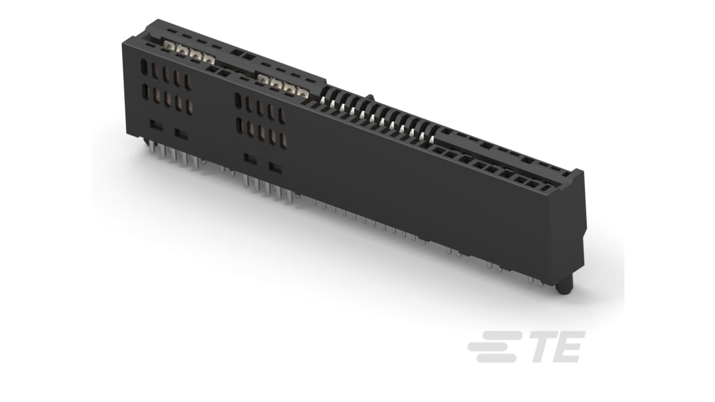 TE Connectivity 23222 Series Horizontal Receptacle Edge Connector, Board Mount, 34-Contacts, 8.24mm Pitch, Through Hole