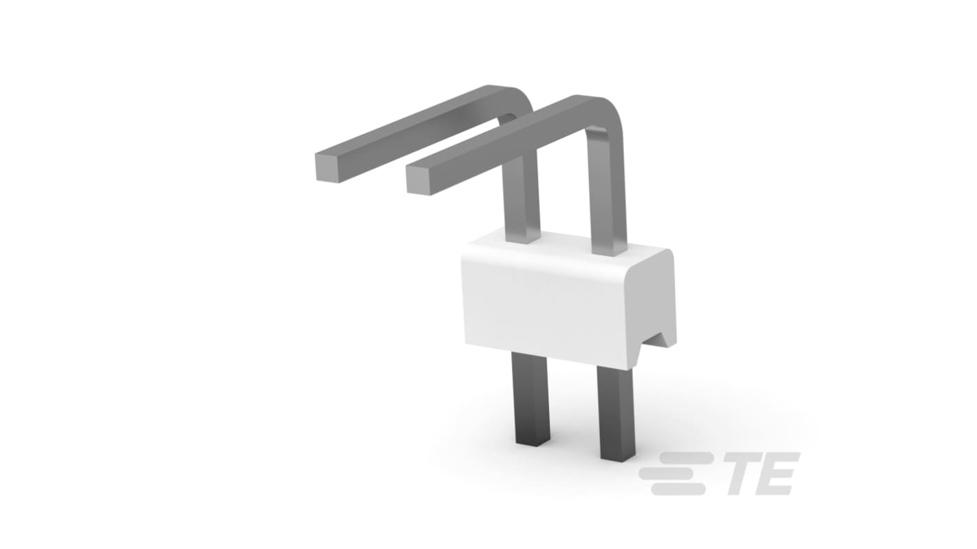 TE Connectivity MTA 100 Series Right Angled Board Mount PCB Header, 2 Contact(s), 2.54mm Pitch, 1 Row(s), Unshrouded