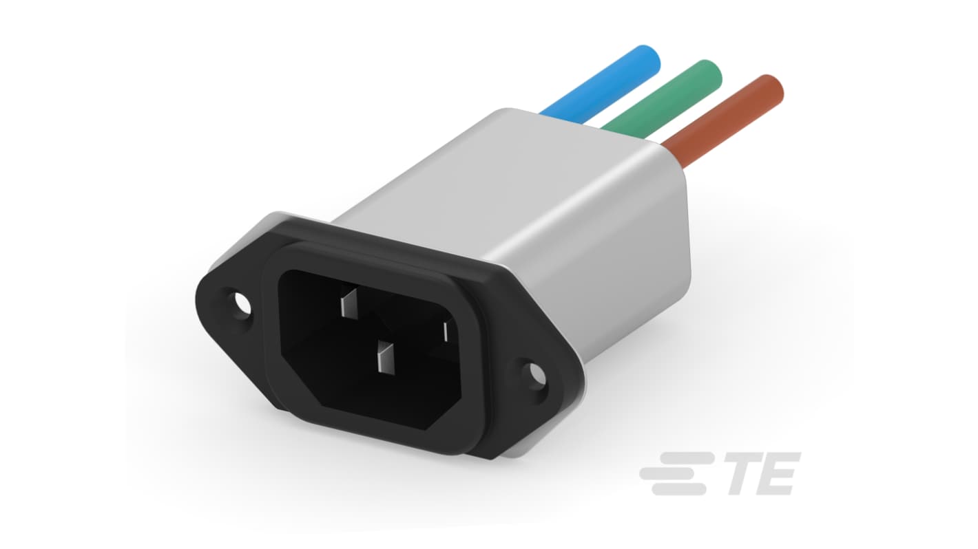 TE Connectivity, EEJ 1A 250 V ac 50 / 60Hz, Flange Mount, Panel Mount EMI Filter, Wire Lead