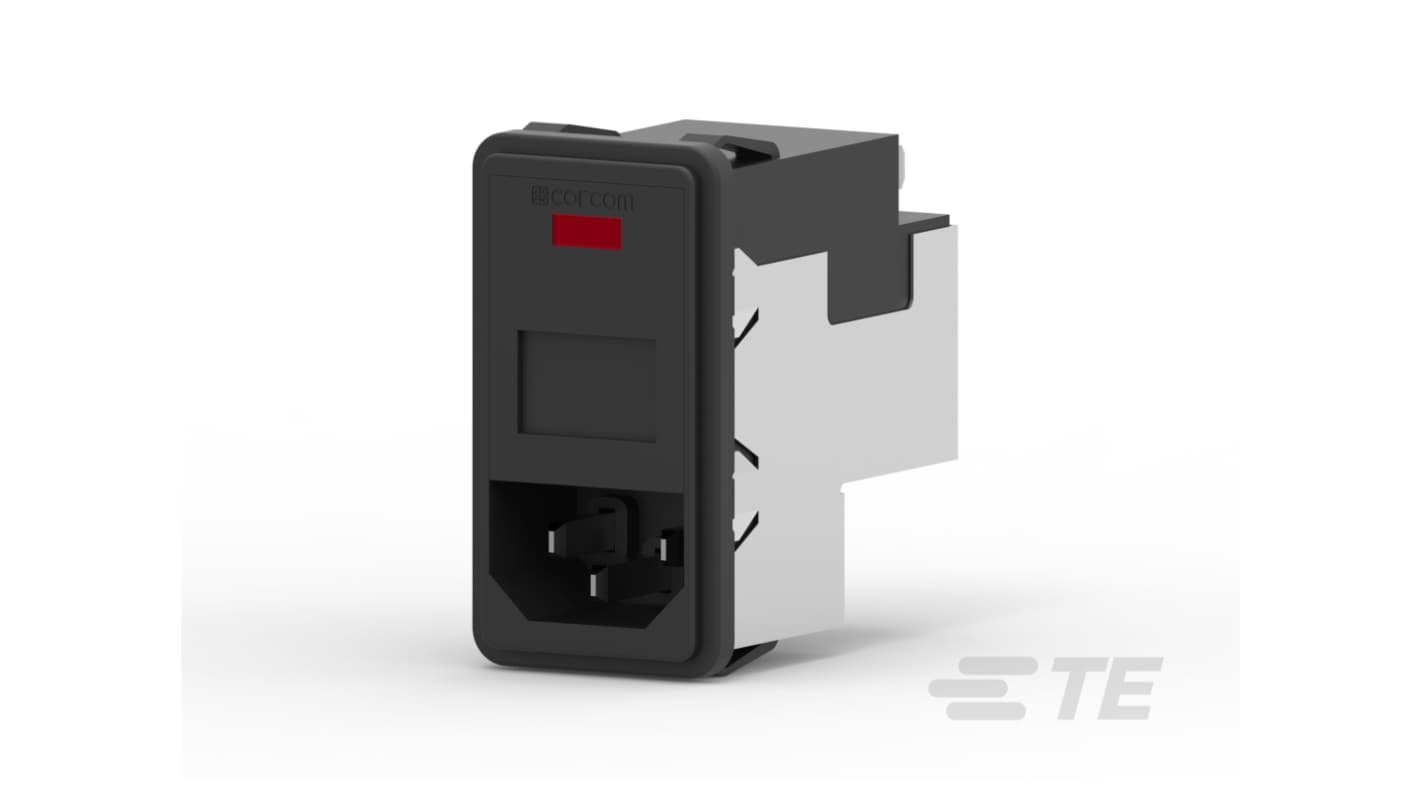 TE Connectivity, Corcom P 3A 230 V ac 50 / 60Hz, Snap-In EMI Filter, Fast-On