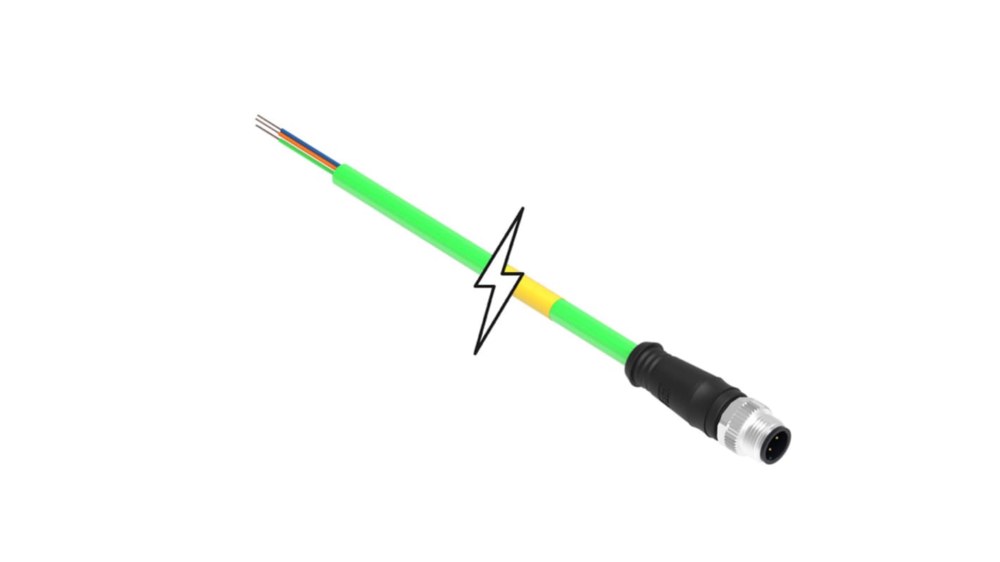 Kabel przemysłowy konfekcjonowany ze złączem Złącze M12 liczba rdzeni 4 długość 5m Rodzaj A Męskie Złącze B Złącze typu
