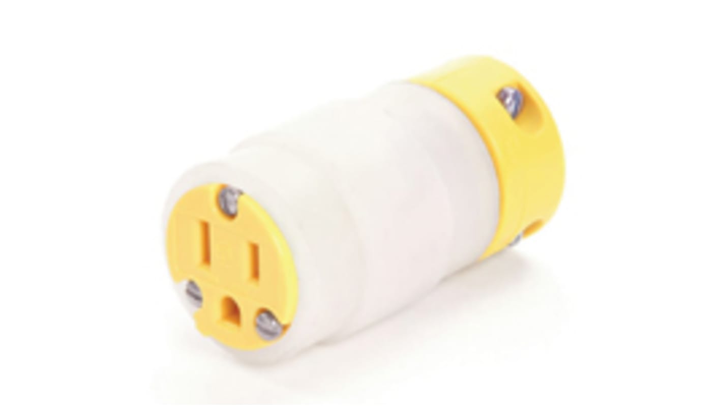 Molex US Mains Plug, 20A Yellow, Free Hanging Socket, 125 V