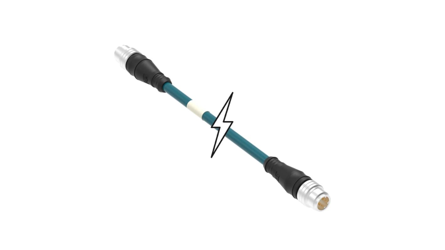 Kabel przemysłowy konfekcjonowany ze złączem Złącze M12 liczba rdzeni 4 długość 10m Rodzaj A Męskie Złącze B Złącze M12