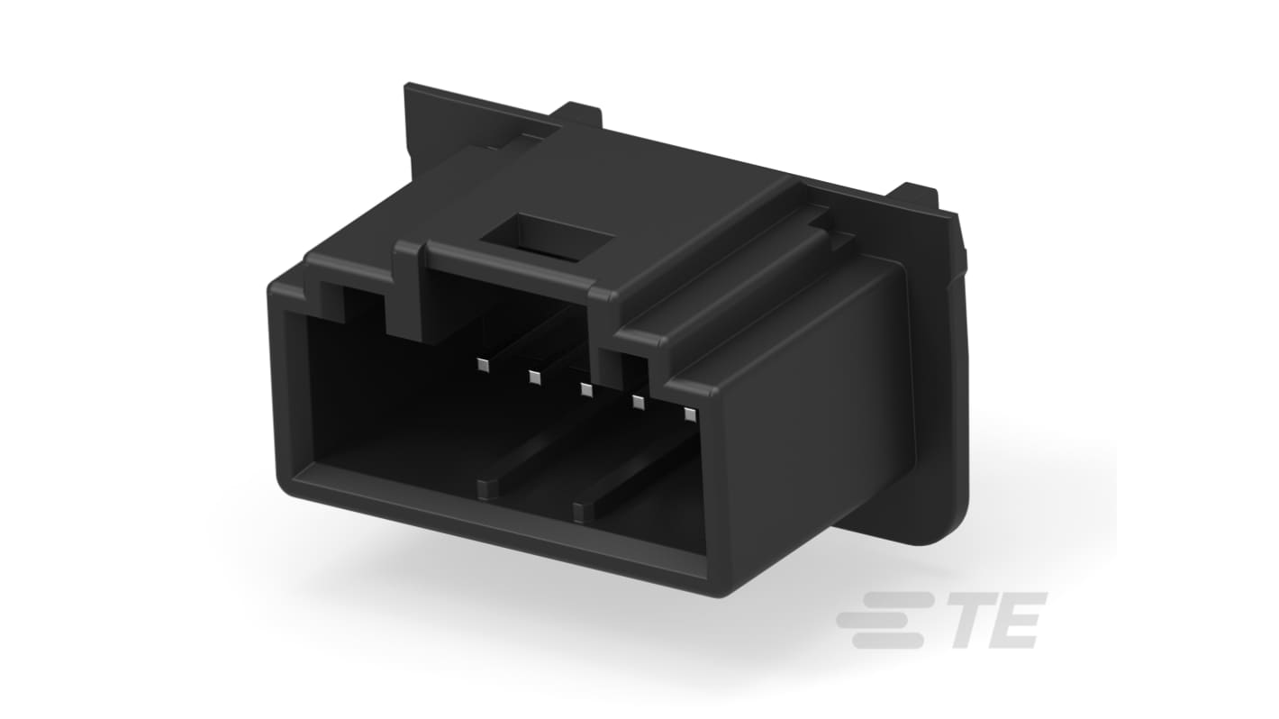 TE Connectivity MQS Series Horizontal Through Hole PCB Header, 6 Contact(s), 2.85mm Pitch, 1 Row(s), Shrouded