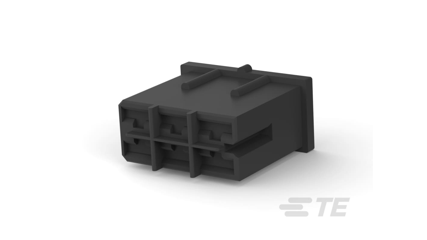 TE Connectivity, 140885-5 6 Way Nylon Crimp Terminal Housing, Black