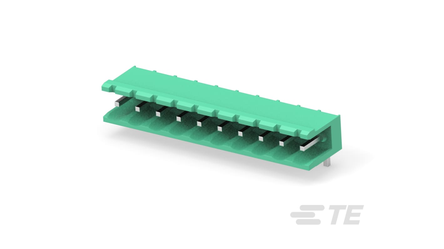 TE Connectivity, 5mm Pitch, Buchanan, 10 Way, Right Angle, Pluggable Terminal Block, Header, Board Mount, Solder,