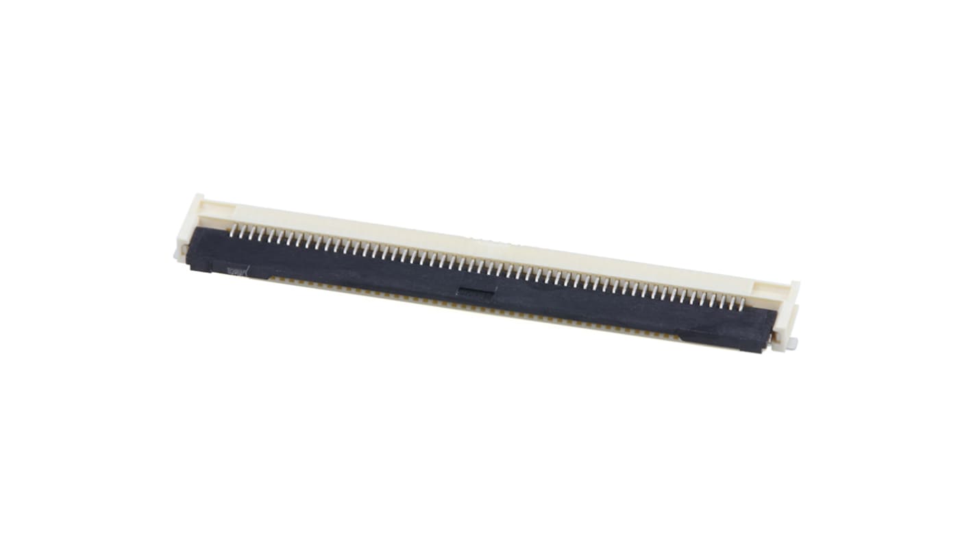 Molex, 505110, 505110-5496 0.5mm Pitch 54 Way Right Angle FPC Connector, Bottom