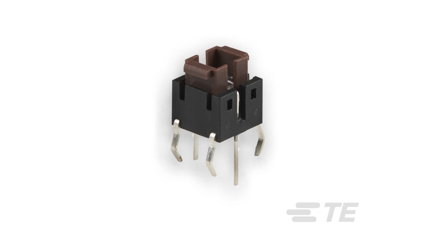 TE Connectivity Brown Rectangular Tactile Switch, SPST 50mA Through Hole