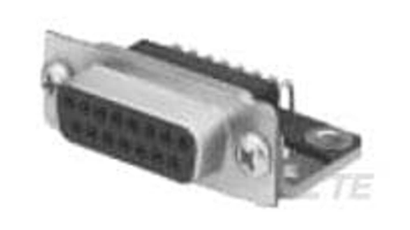 TE Connectivity 2058 50 Way Right Angle Panel Mount D-sub Connector Socket, with Screw Holes