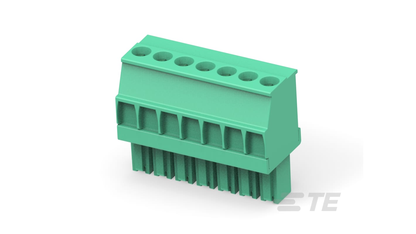 TE Connectivity, 3.5mm Pitch, Buchanan, 7 Way, Vertical, Pluggable Terminal Block, Plug, Board Mount, Wire Termination,