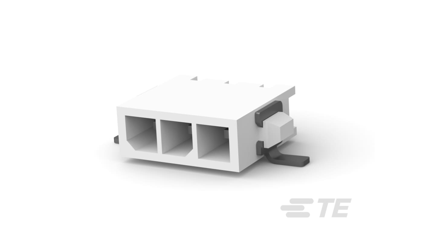 TE Connectivity Micro MATE-N-LOK Series Right Angle Board Mount PCB Header, 3 Contact(s), 3mm Pitch, 1 Row(s), Shrouded