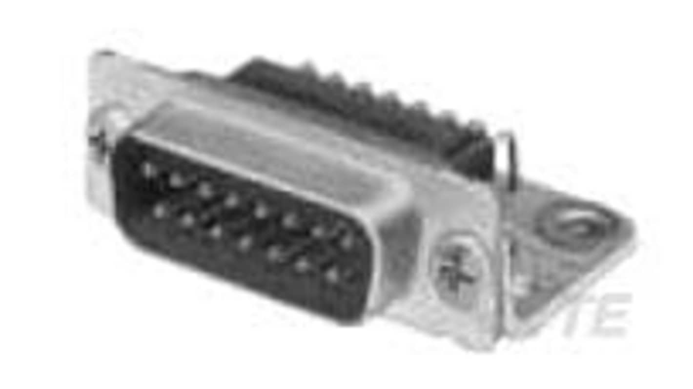 TE Connectivity AMPLIMITE 37 Way Right Angle Board Mount D-sub Connector Plug, 2.74mm Pitch, with Screw Holes
