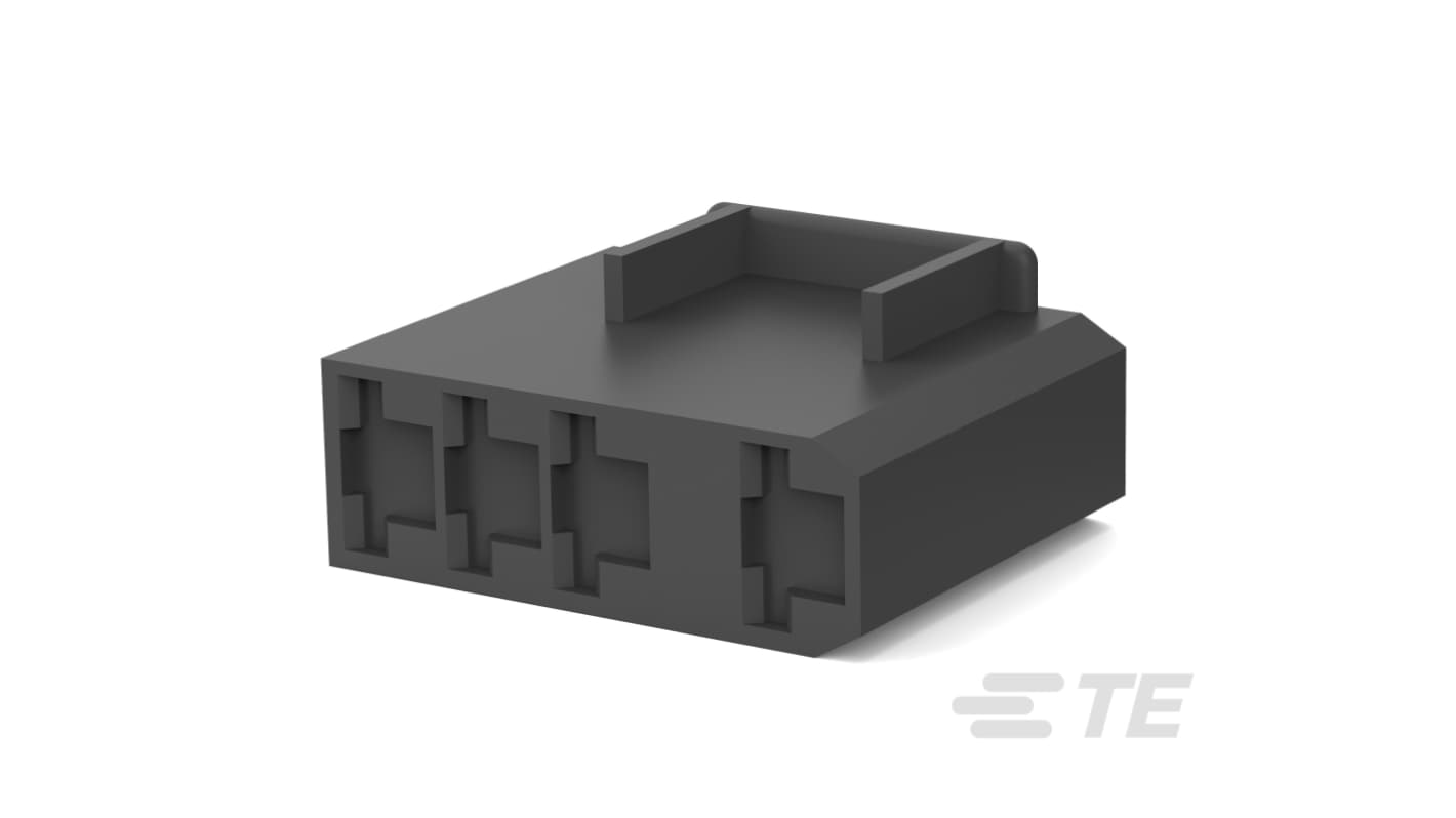 TE Connectivity, FASTON 250 4 Way Nylon Crimp Terminal Housing, Black