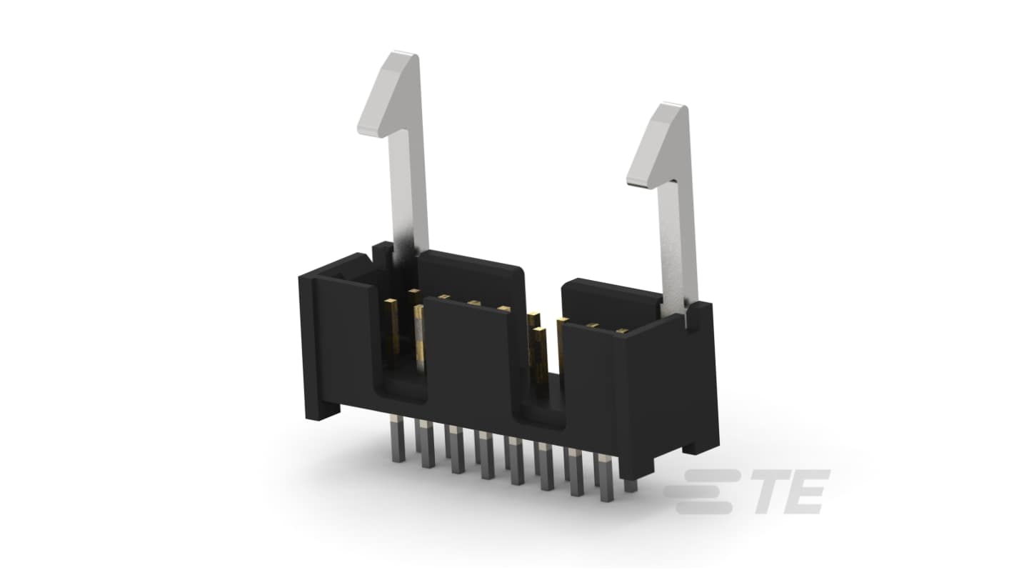 TE Connectivity AMP LATCH Series Vertical Board Mount PCB Connector, 16 Contact(s), 2.54mm Pitch, 2 Row(s), Shrouded