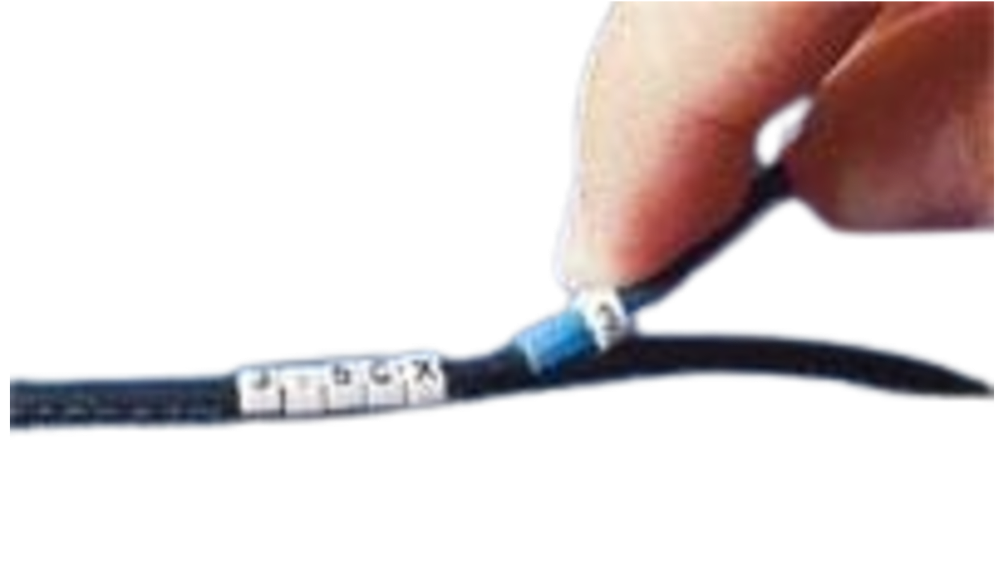 TE Connectivity Agastat 7000 Snap On Cable Marker, White, Pre-printed "W", 1.4 → 1.8mm Cable, for Cable,