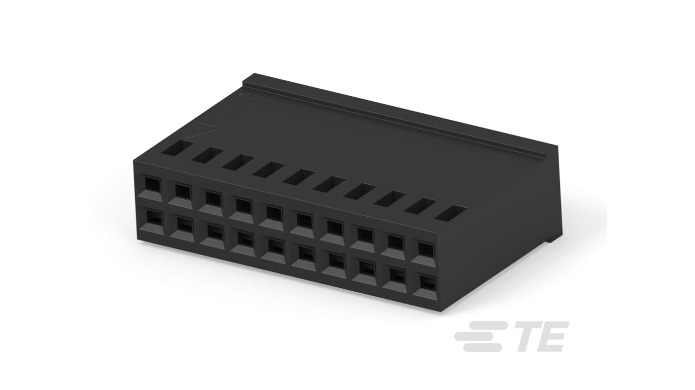 TE Connectivity AMPMODU Series Straight Housing, 20 Contact(s), 2.54mm Pitch, 2 Row(s), Shrouded