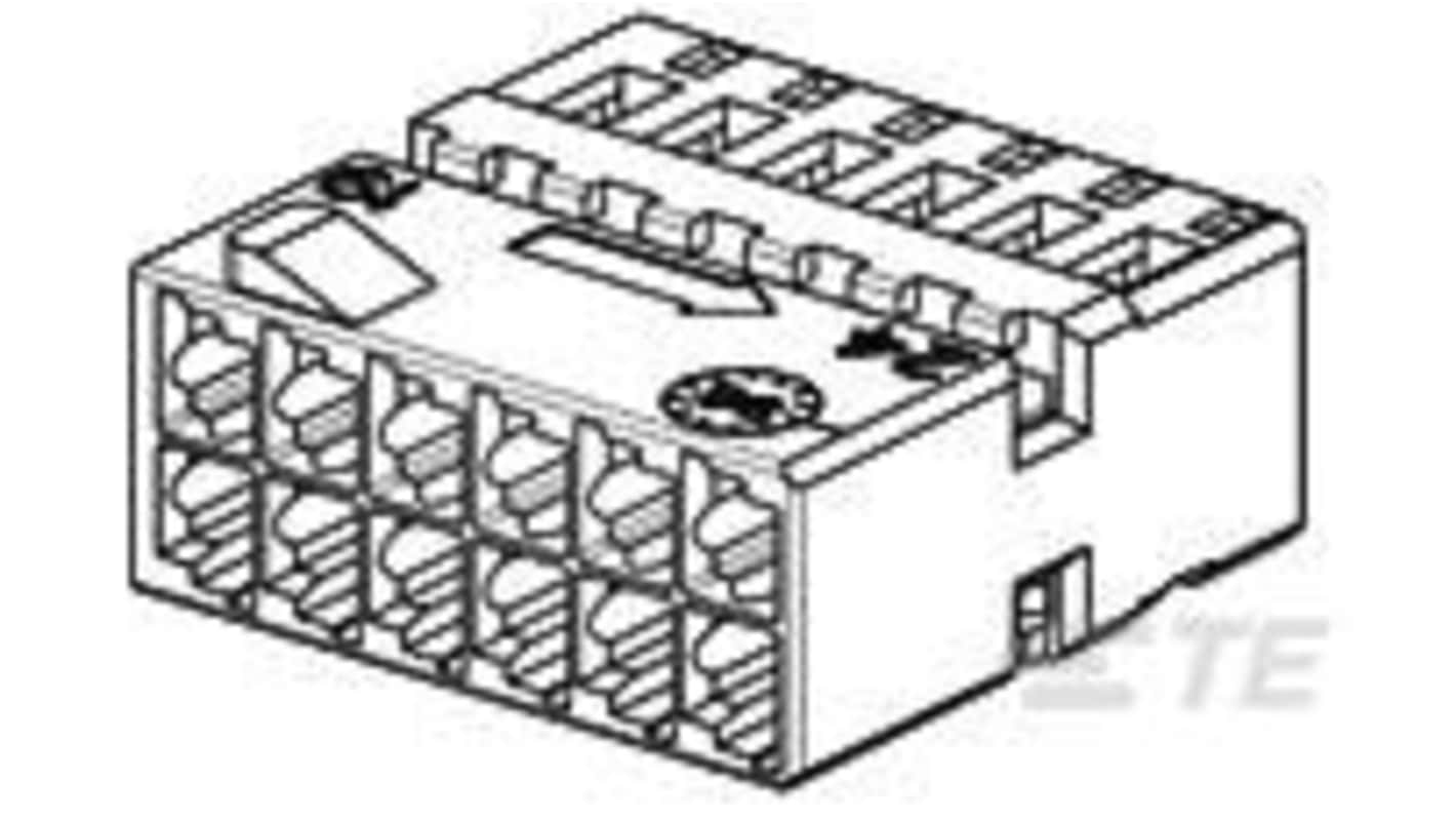 TE Connectivity, MQS Automotive Connector Socket Black Cable Mount 12 Way, Cable Termination 1-968318-1