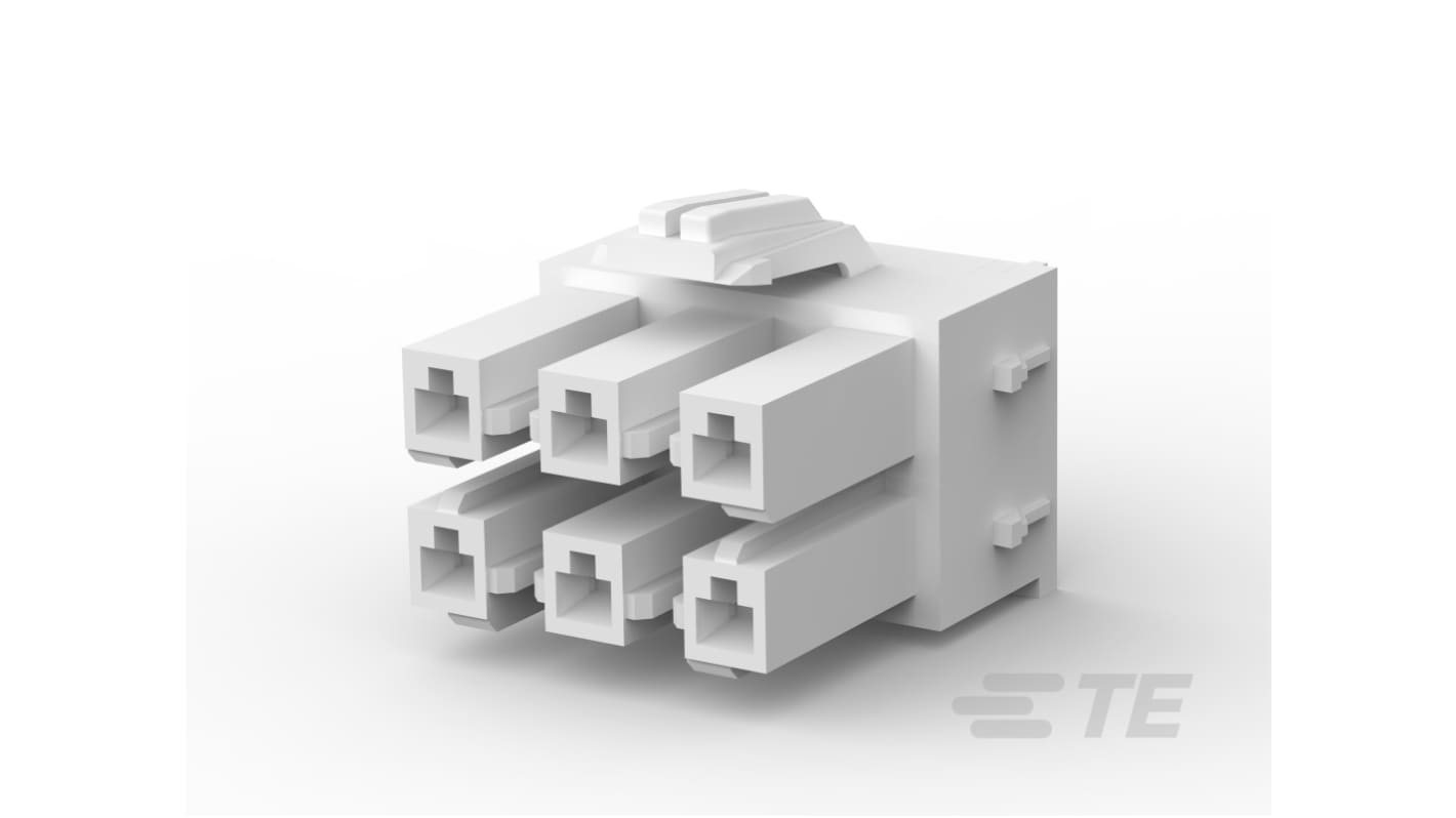 TE Connectivity, Power Double Lock Receptacle Connector Housing, 6.5mm Pitch, 6 Way, 2 Row