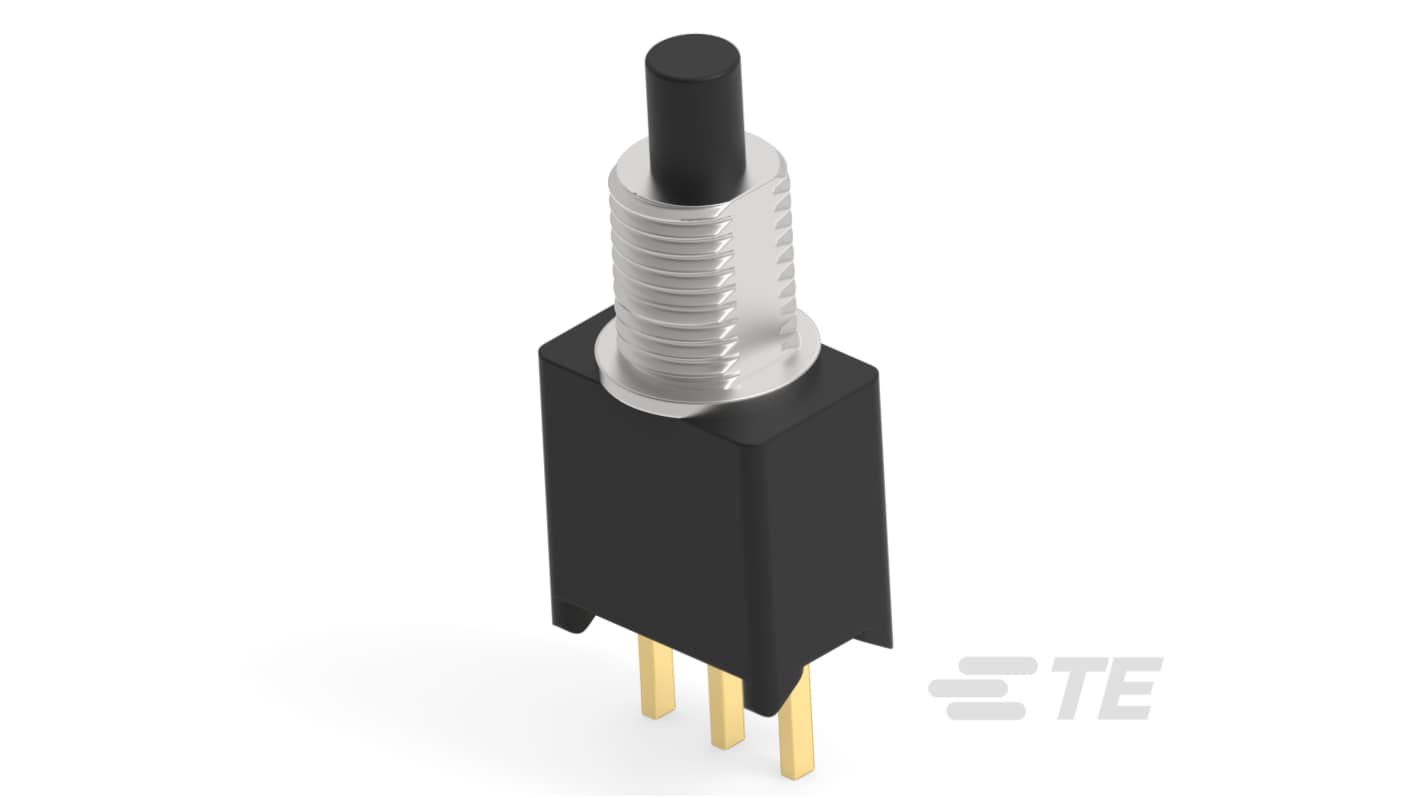 TE Connectivity Alcoswitch Series Push Button Switch, Momentary, Through Hole, 5mm Cutout, SPDT, 20V dc