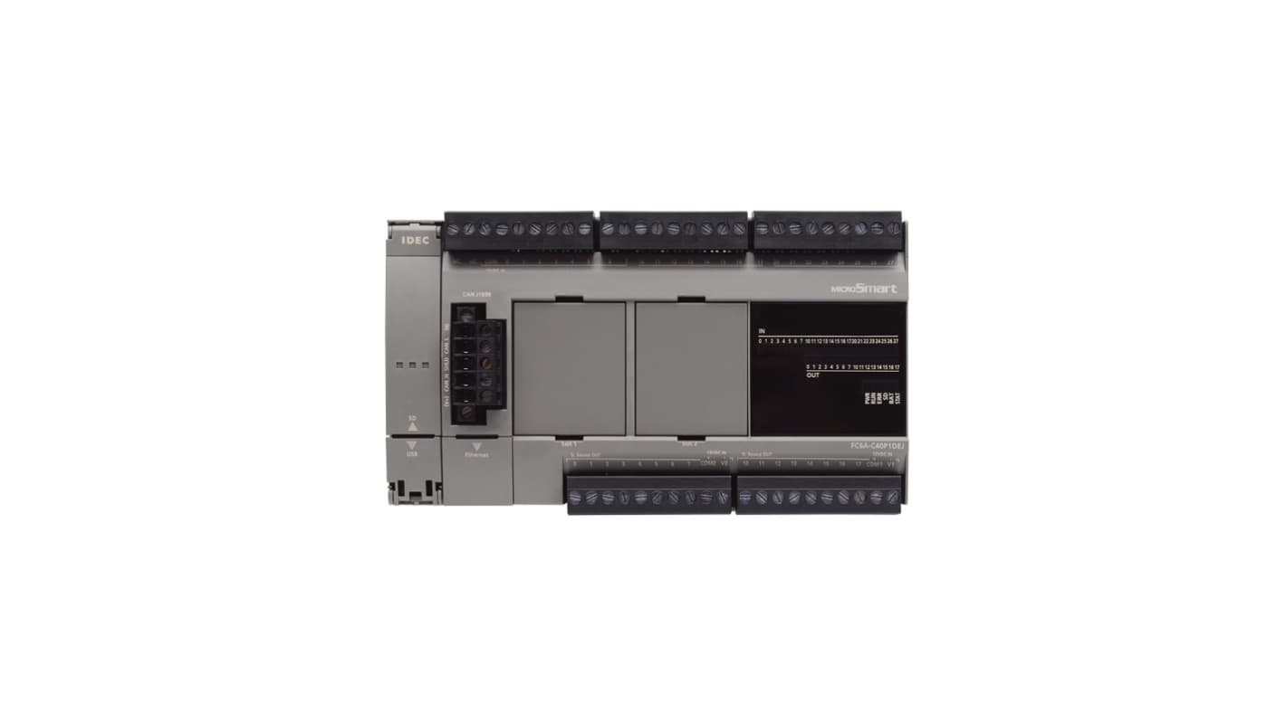 Idec FC6A-C40P1CE Series PLC CPU for Use with FC6A, 24 V dc Supply, Transistor Source Output, 24-Input, Analog Input