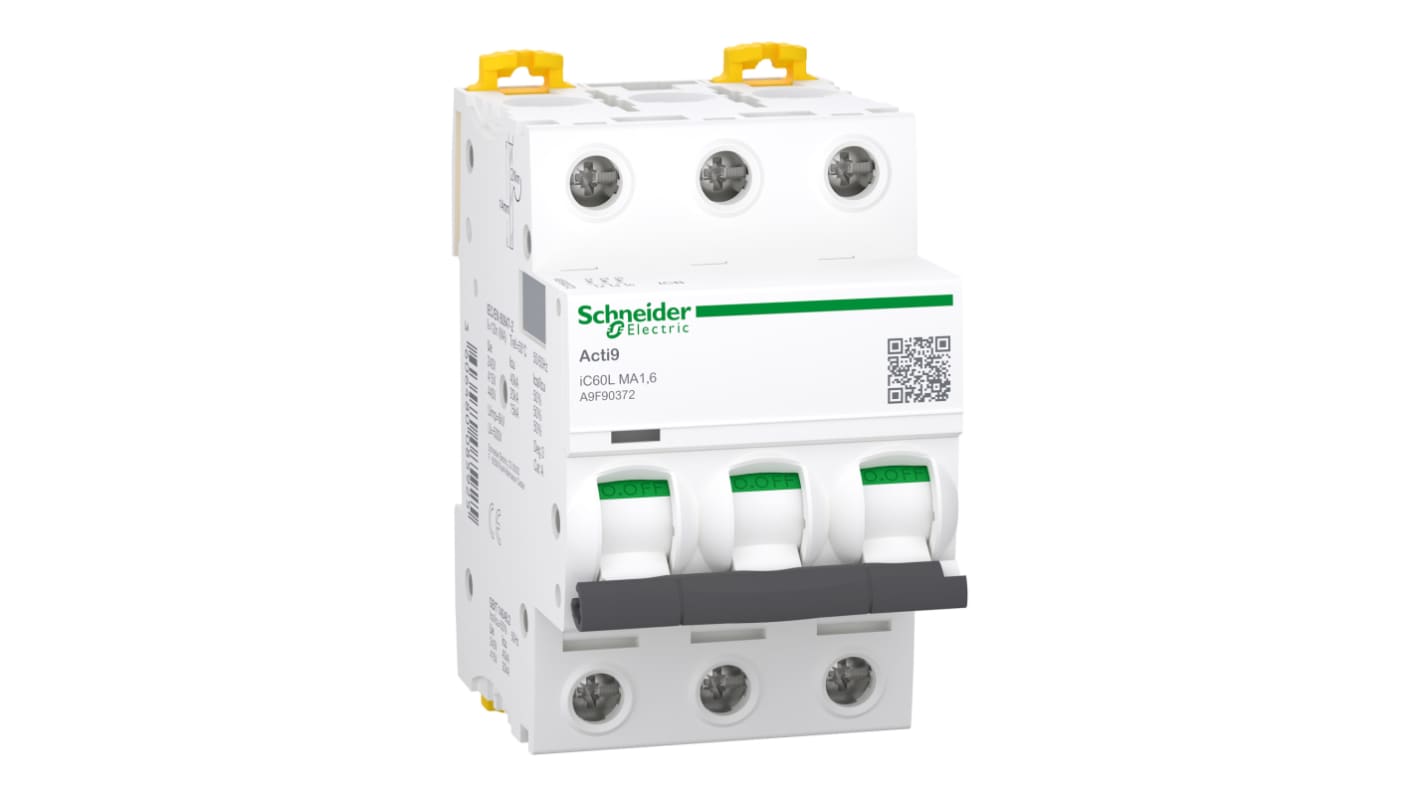 Schneider Electric Acti9 Acti9 Moteur MCB, 3P, 1.6A, Type MA, 500V AC, 415 V Breaking Capacity