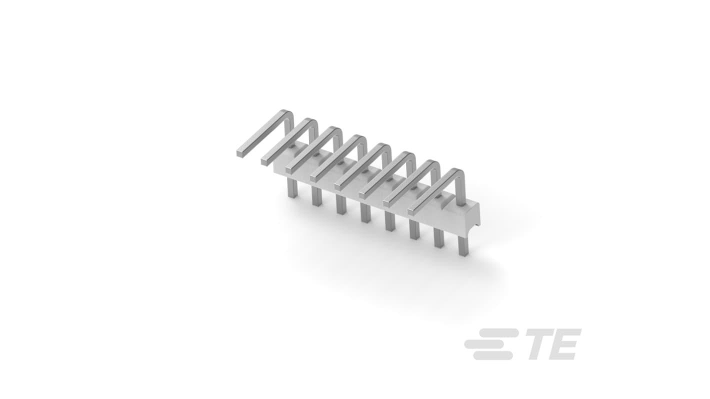 TE Connectivity MTA100 Series Right Angled Through Hole PCB Header, 8 Contact(s), 1 Row(s), Unshrouded