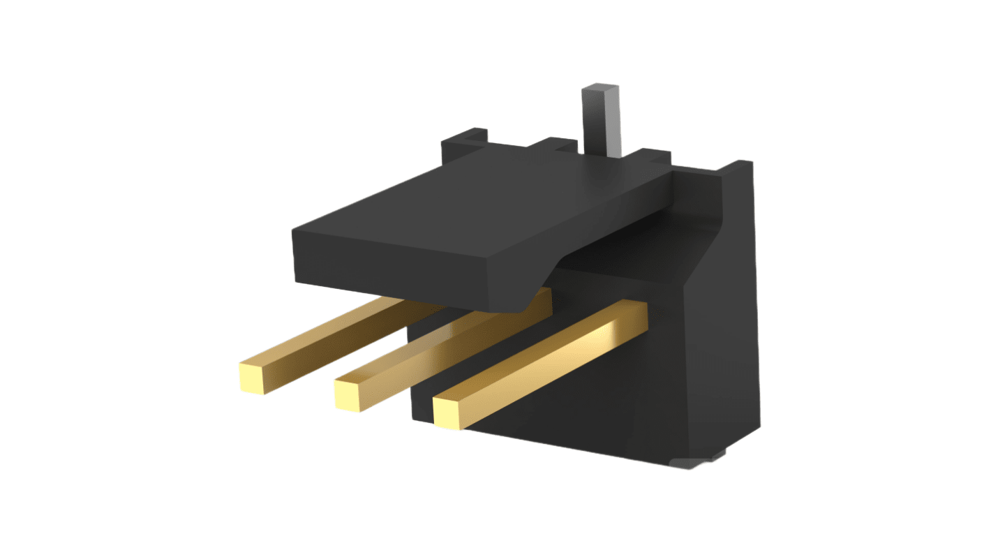 TE Connectivity MTA 100 Series Vertical Surface Mount PCB Header, 3 Contact(s), 2.54mm Pitch, 1 Row(s), Shrouded