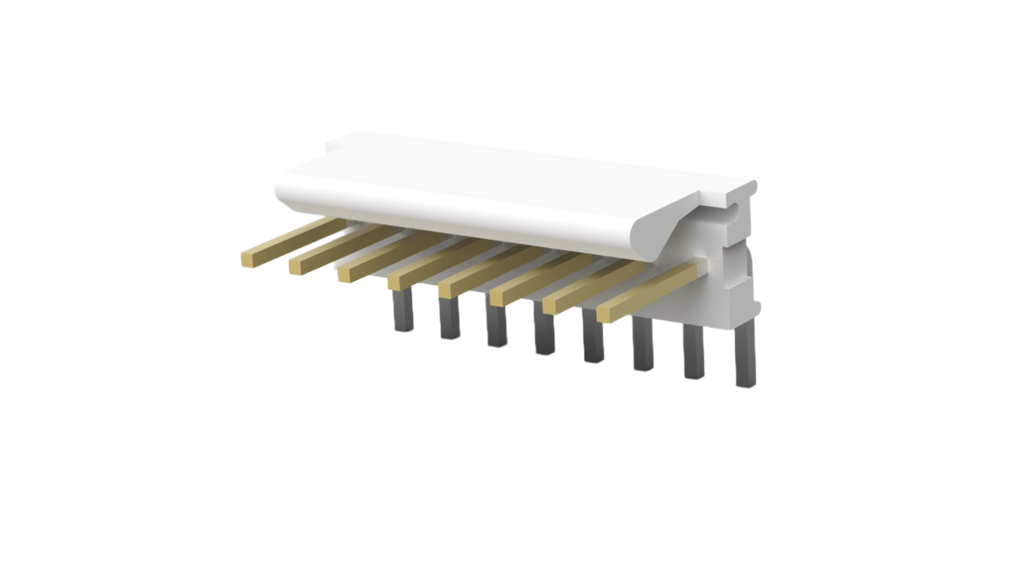 TE Connectivity MTA 100 Series Right Angled Board Mount PCB Header, 8 Contact(s), 2.54mm Pitch, 1 Row(s), Shrouded