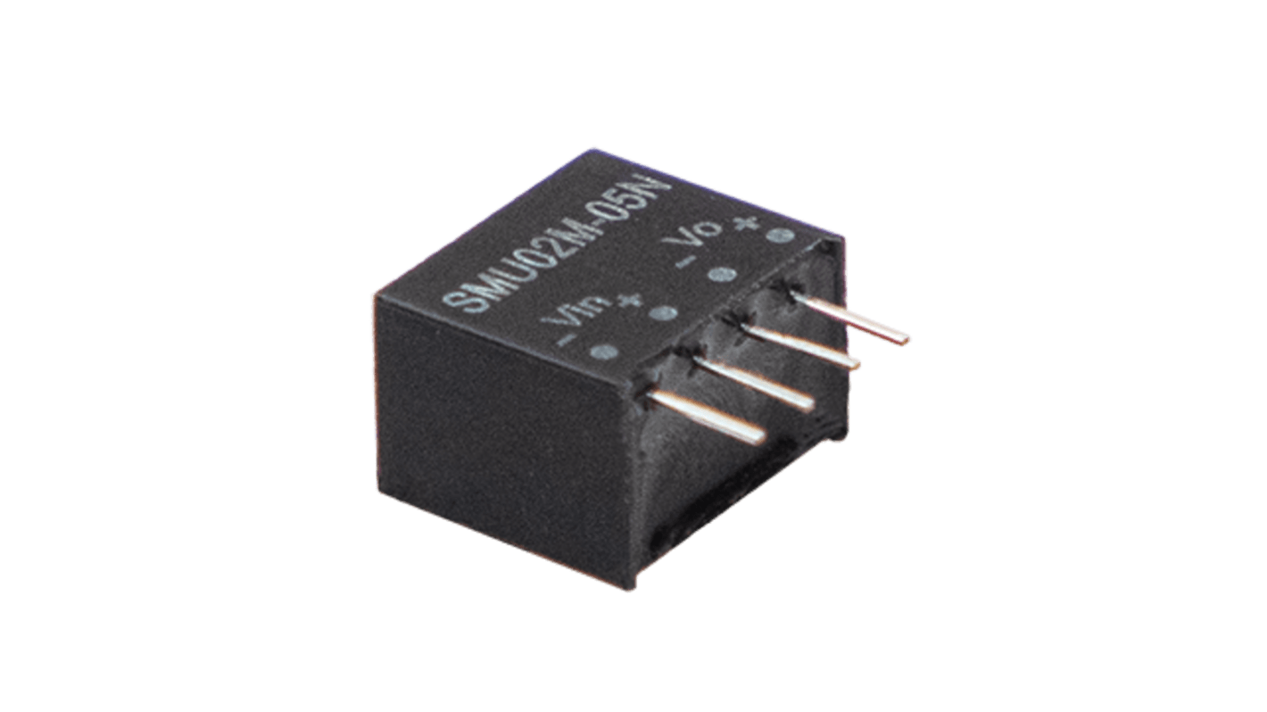 MEAN WELL SMU DC-DC Converter, 9V dc/ 111mA Output, 4.5 To 5.5 V dc Input, 2W, Through Hole, +105°C Max Temp -40°C Min