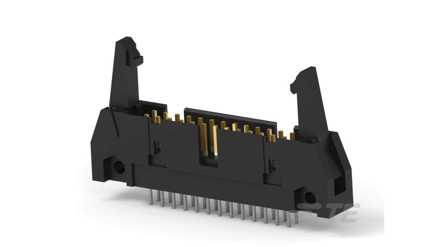 TE Connectivity AMP LATCH Series Vertical Board Mount PCB Connector, 26 Contact(s), 2.54mm Pitch, 2 Row(s), Shrouded